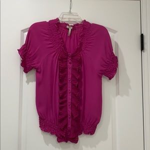Joie pink ruffle blouse